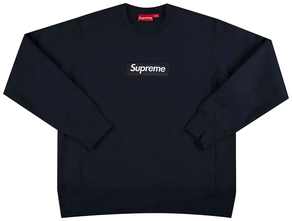 Black Supreme sweatshirt on a white background