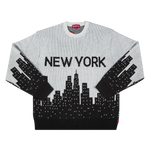Sweater with 'New York' text and cityscape design on a white background