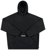 Black hoodie with Supreme logo on a white background