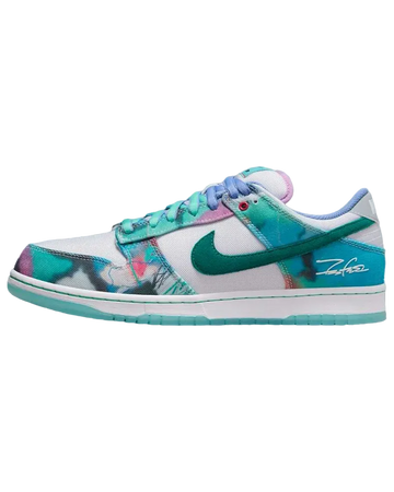 Futura × Nike SB Dunk Low Blanc et Sarcelle Géode