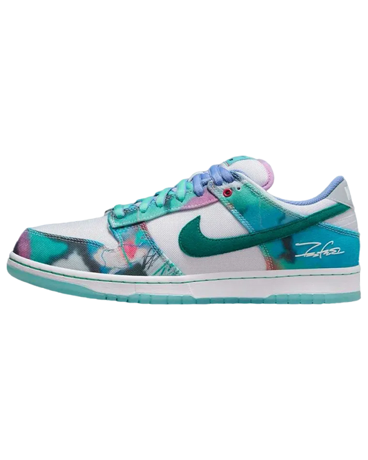 Futura × Nike SB Dunk Low White and Geode Teal