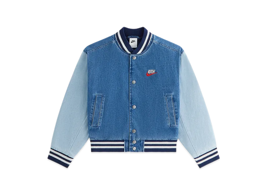 Kith x Nike Kids Denim Varsity Jacket "Mystic Navy"