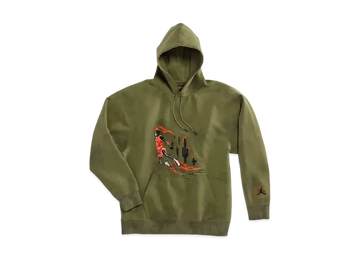 Air Jordan x Travis Washed Suede Hoodie "Olive"