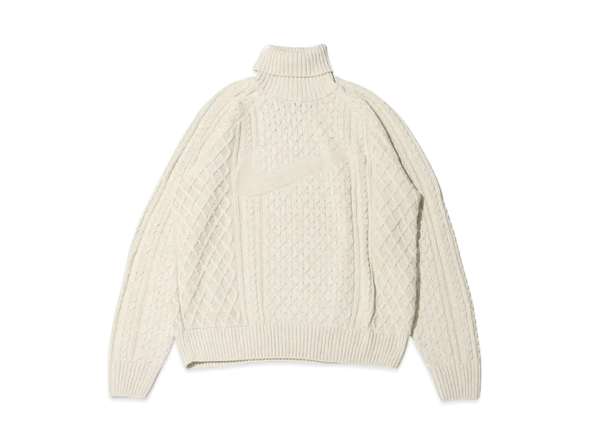 Col roulé en maille torsadée Nike M NL Swoosh « os clair »