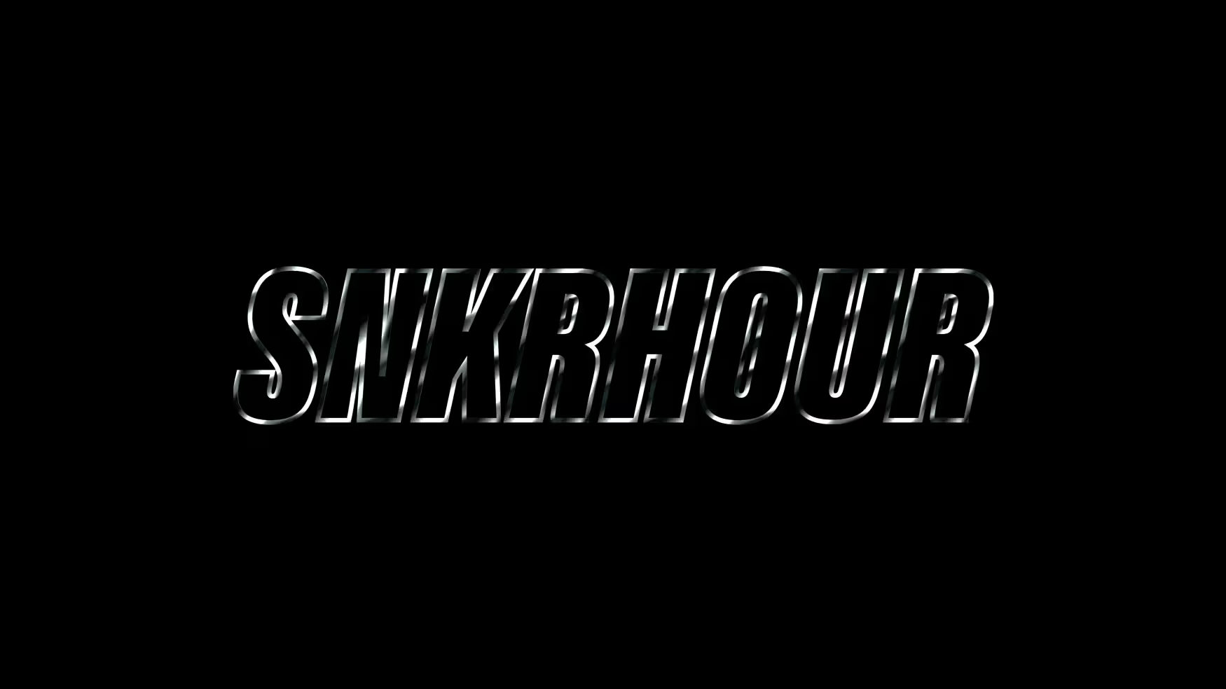Black background with metallic 'SNKRHOUR' text