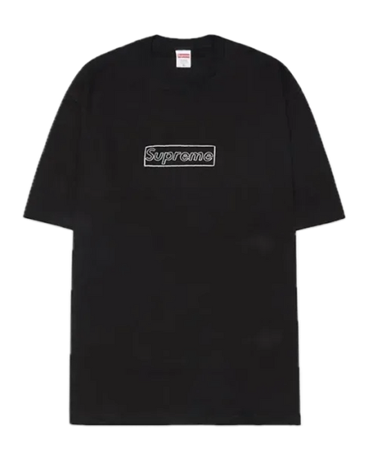Supreme KAWS Chalk Logo Tee Black