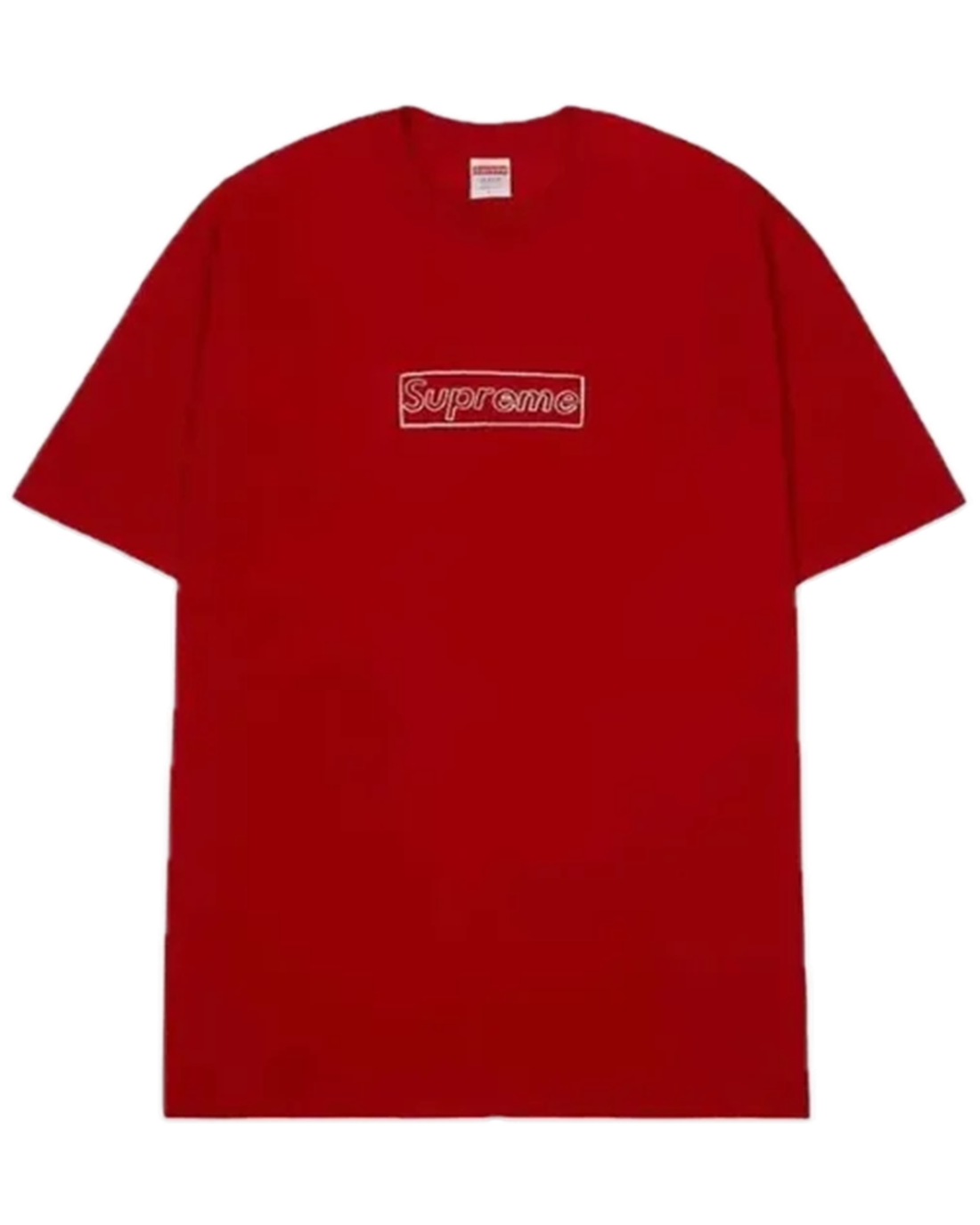 Supreme KAWS Chalk Logo Tee Rouge