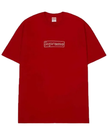 Supreme KAWS Chalk Logo Tee Rouge