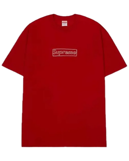 Supreme KAWS Chalk Logo Tee Red